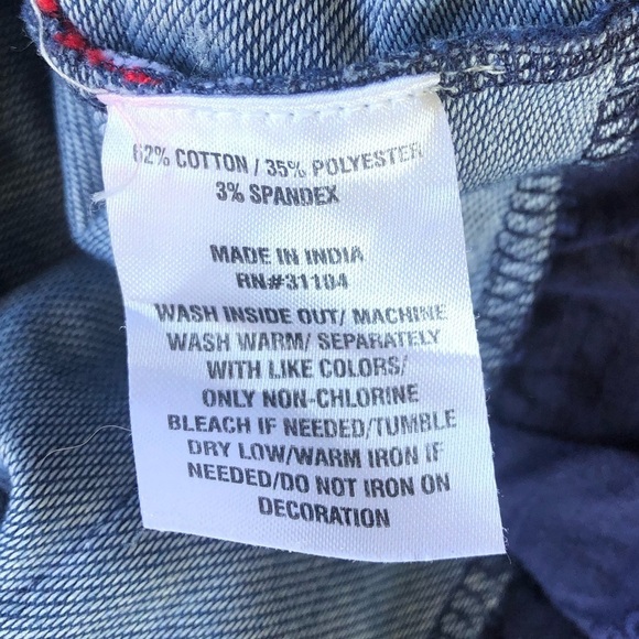 Lightning Bug Baby Denim Jumper Tiered Red White & Blue Eyelet Ruffles 18 Months - Picture 5 of 6